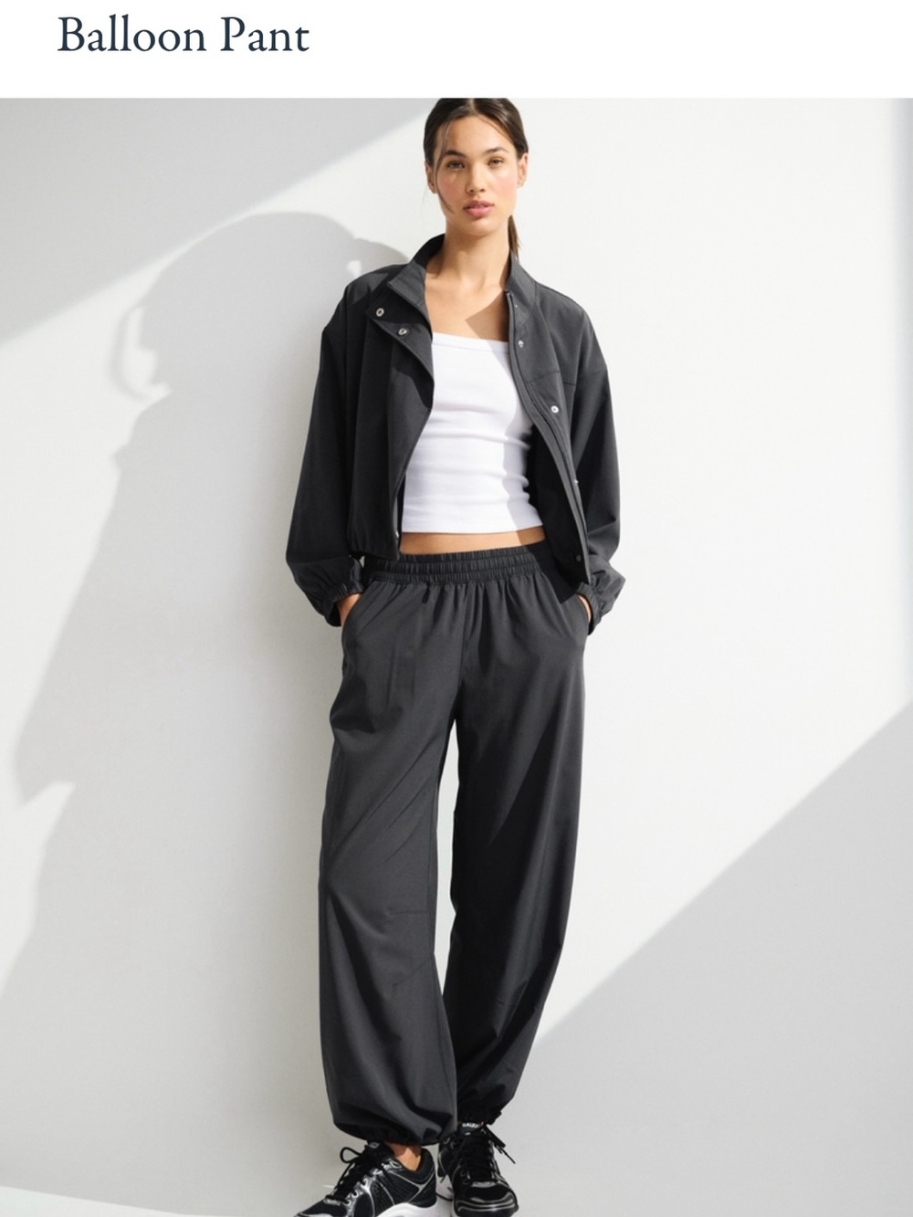 YPB MotionTEK Convertible Balloon Pant – Women's Dark Grey Relaxed Jogger